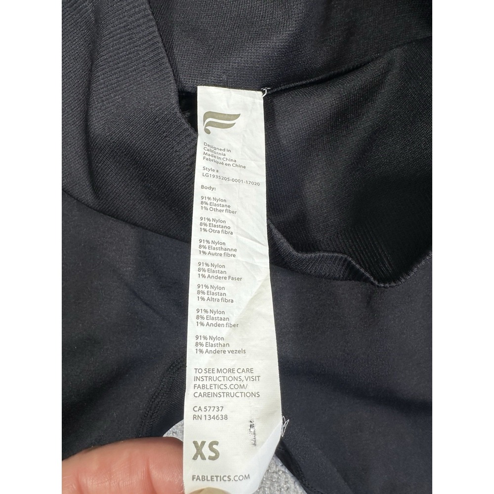 Fabletics Leggings Women XS Black‎ Sync Seamless High Waisted 7/8 Mesh Panel - Picture 8 of 11